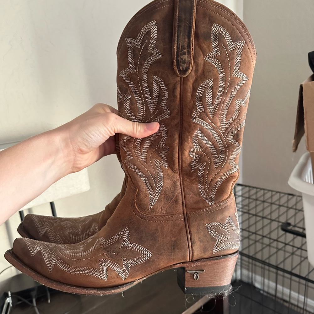 Lame Saratoga Cowboy Boots, Women’s size 11